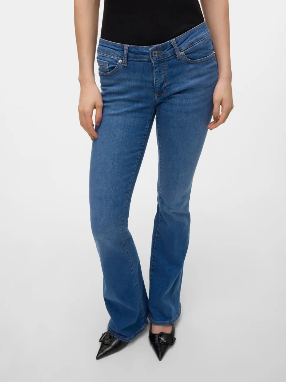 VMSIGI Låg Midja Utsvängd Passform Jeans