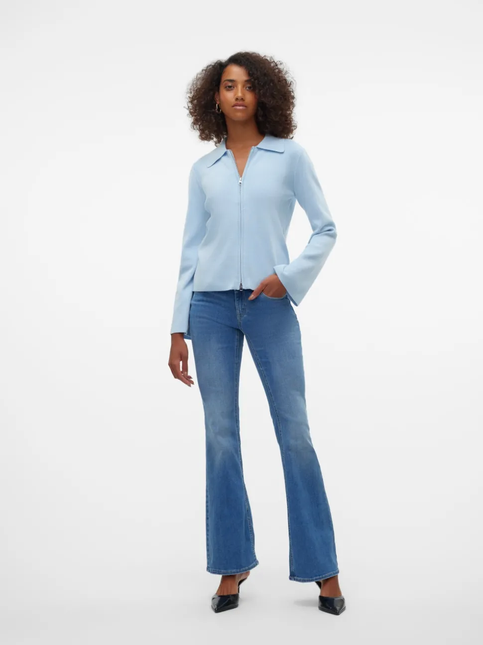 VMSIGI Låg Midja Utsvängd Passform Jeans