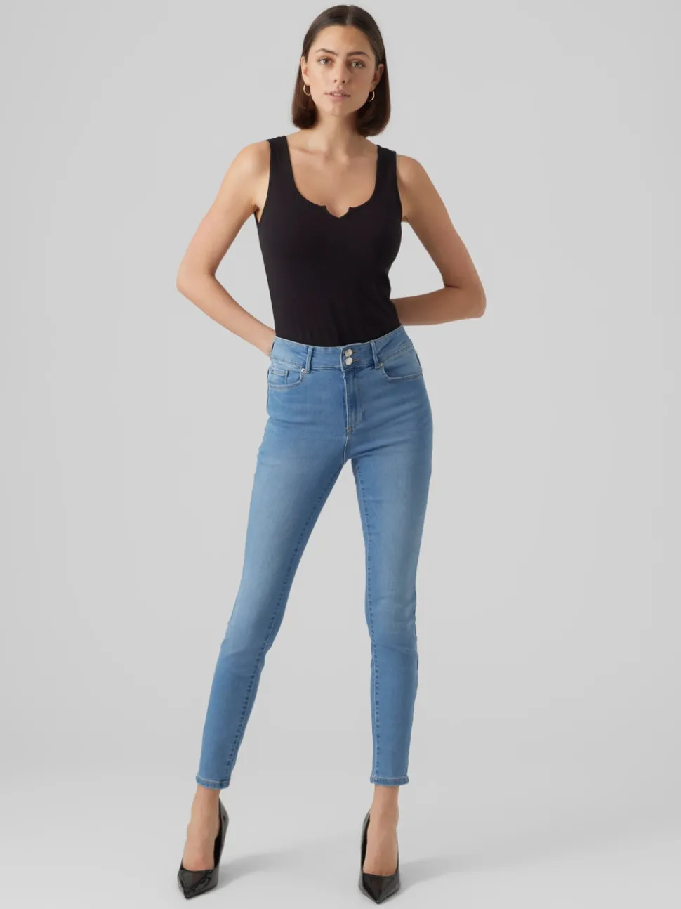 VMSOPHIA Hög Midja Skinny Fit Jeans