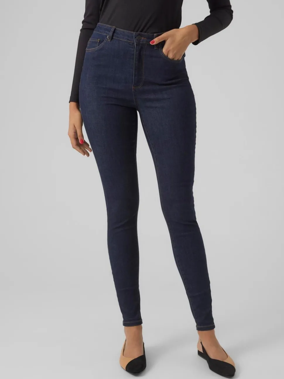 VMSOPHIA Hög Midja Skinny Fit Jeans