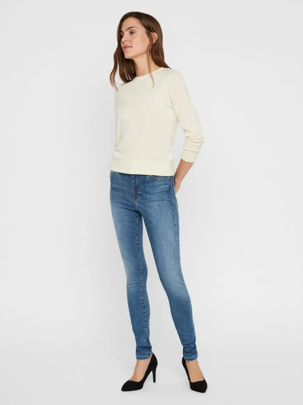 VMSOPHIA Hög Midja Skinny Fit Jeans