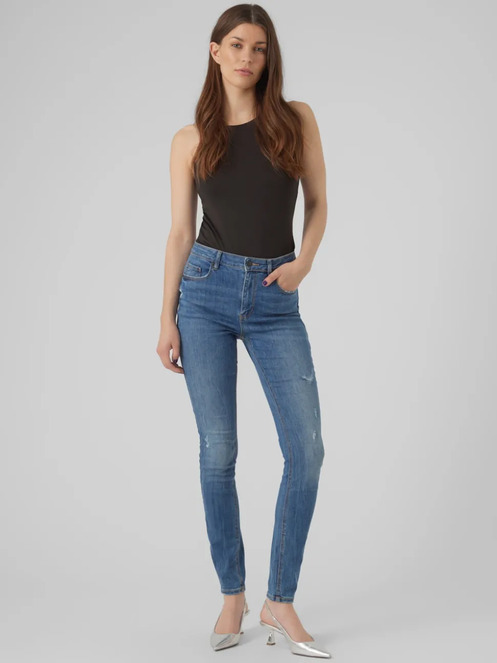 VMSOPHIA Hög Midja Skinny Fit Jeans