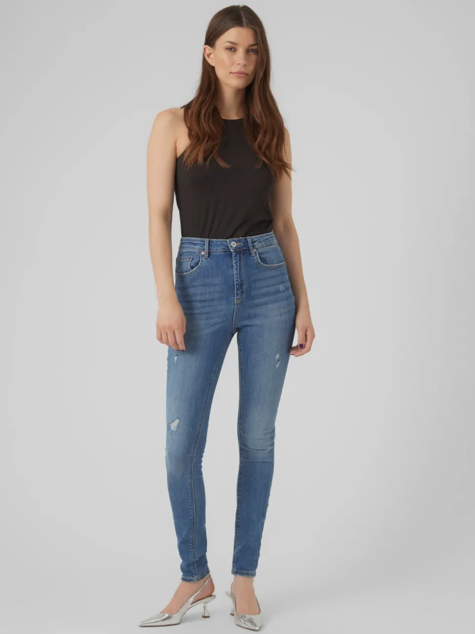 VMSOPHIA Hög Midja Skinny Fit Jeans