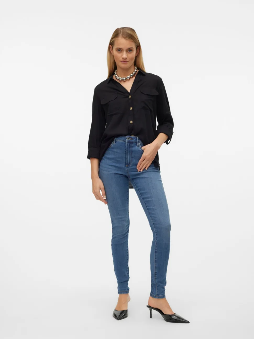 VMSOPHIA Hög Midja Skinny Fit Jeans