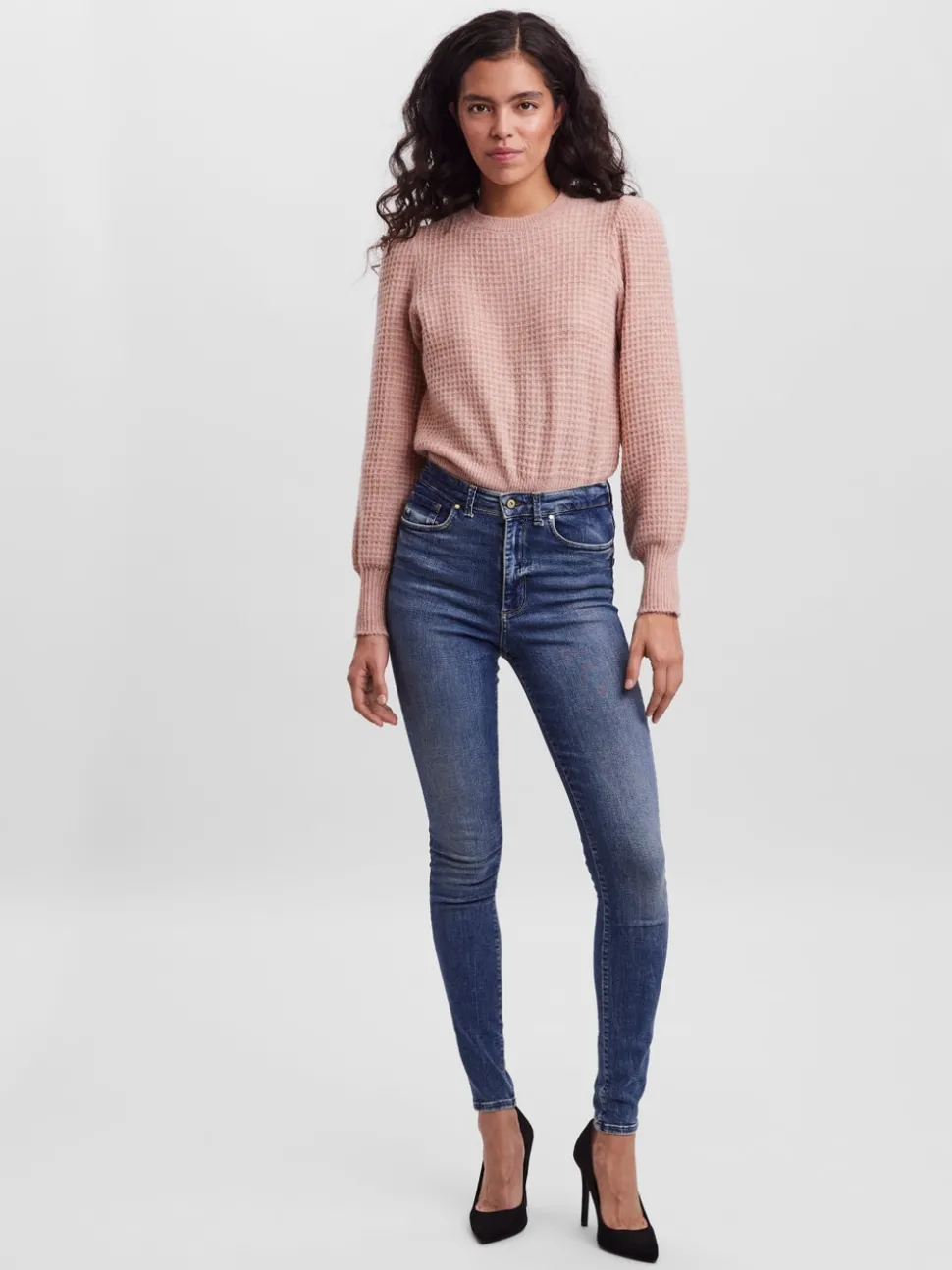 VMSOPHIA Hög Midja Skinny Fit Jeans