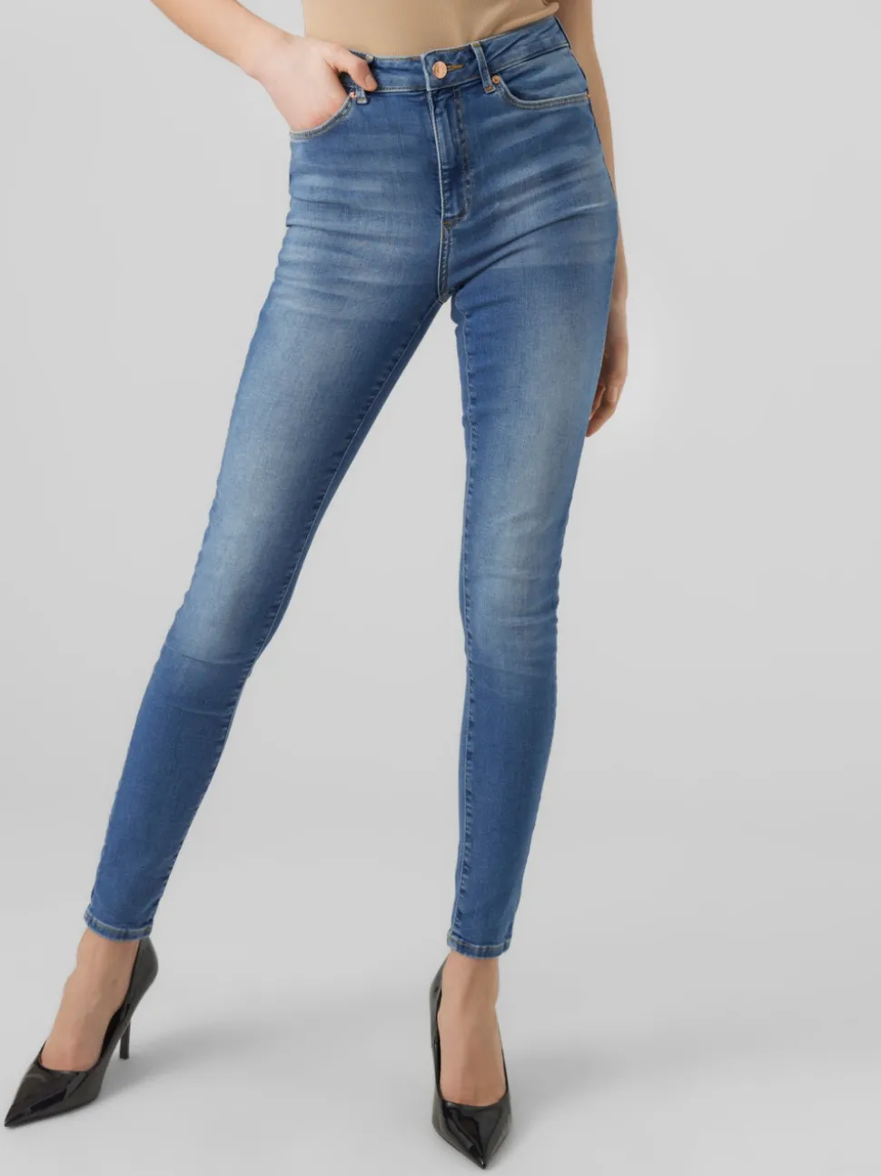 VMSOPHIA Hög Midja Skinny Fit Jeans