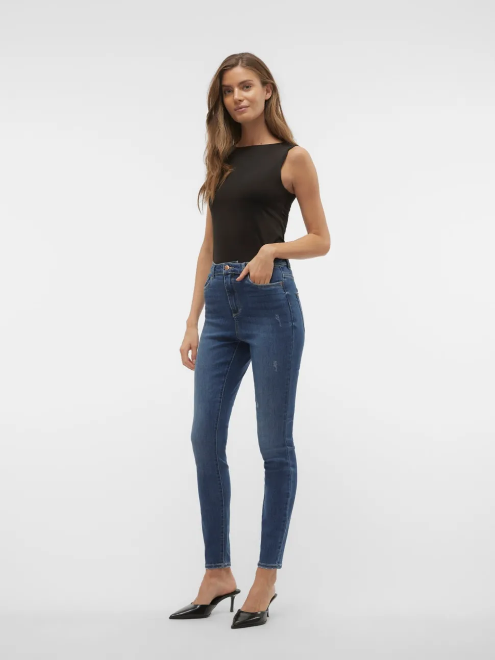 VMSOPHIA Hög Midja Skinny Fit Jeans