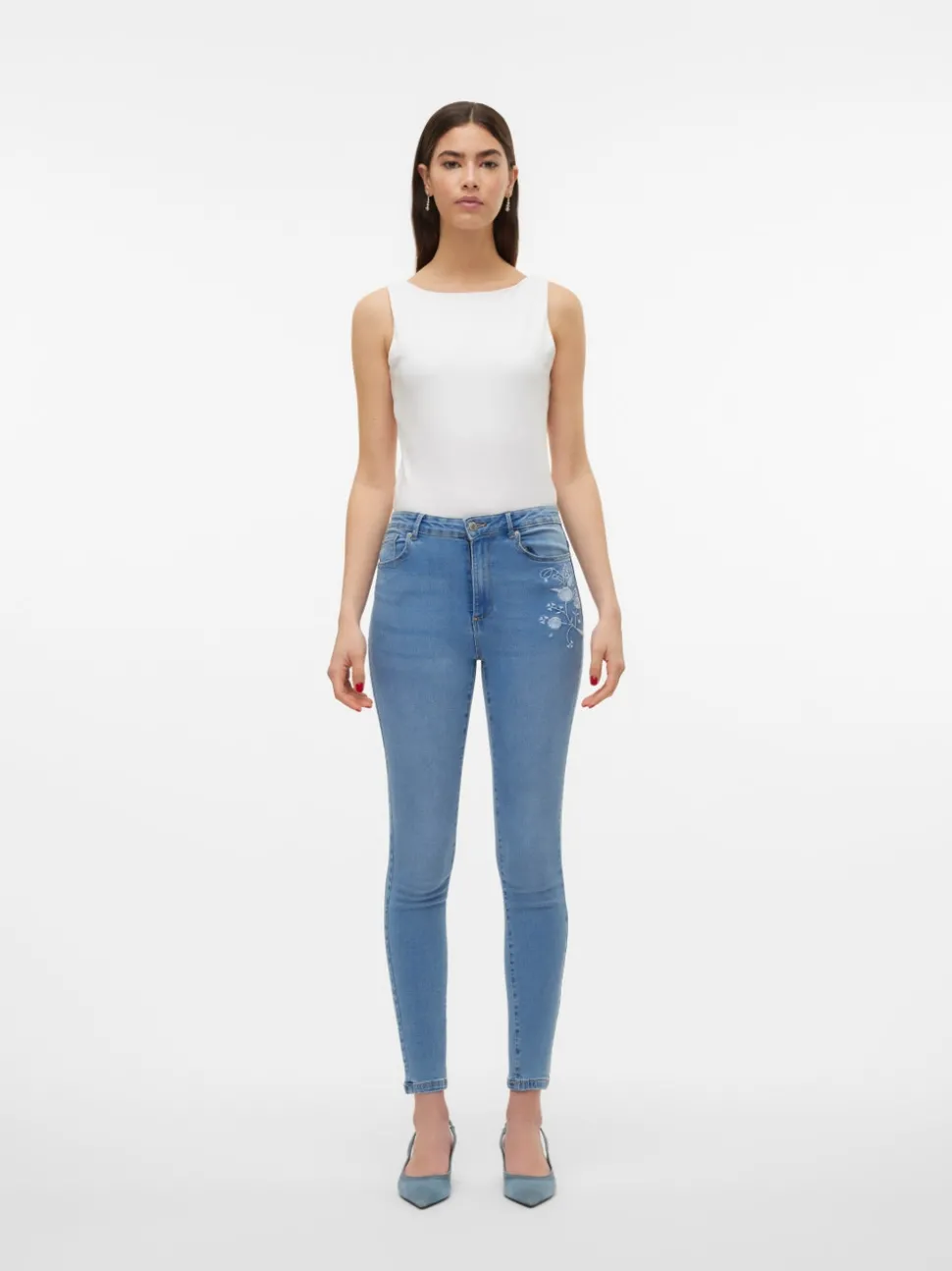 VMSOPHIA Hög Midja Skinny Fit Jeans