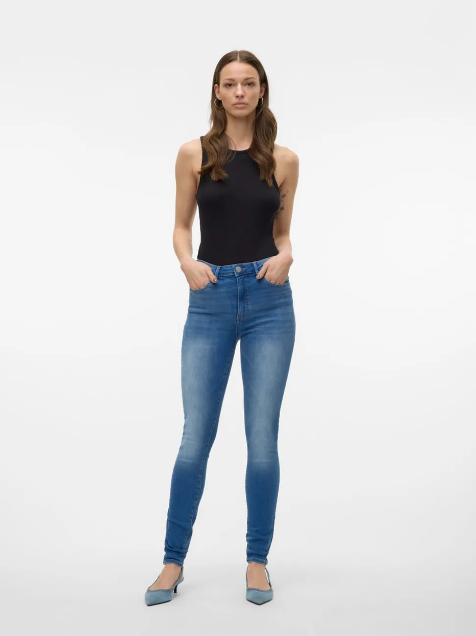 VMSOPHIA Hög Midja Skinny Fit Jeans