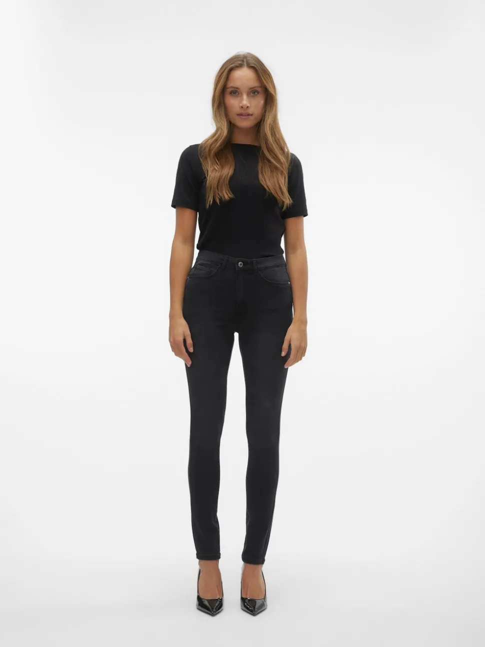 VMSOPHIA Hög Midja Slim Fit Jeans