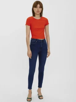 VMSOPHIA Hög Midja Slim Fit Jeans