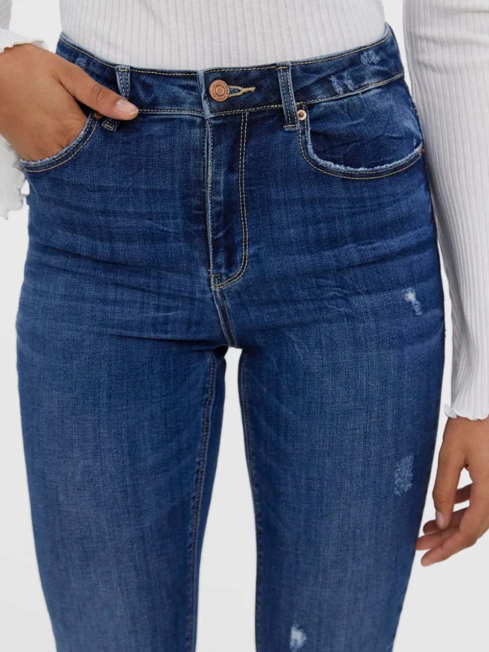 VMSOPHIA Hög Midja Slim Fit Jeans