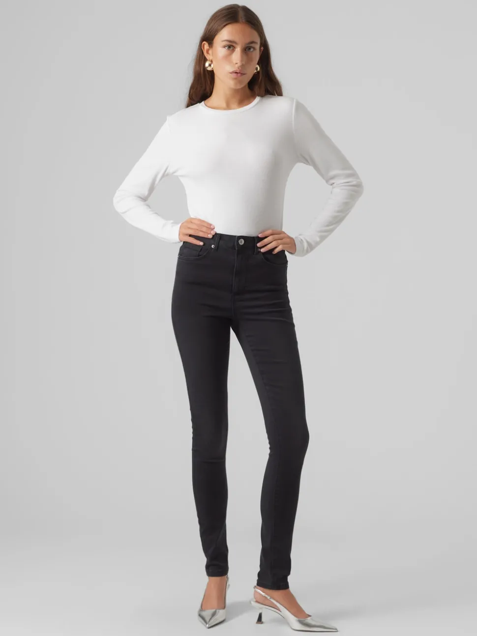 VMSOPHIA Hög Midja Slim Fit Jeans