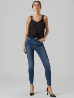 VMSOPHIA Hög Midja Slim Fit Jeans