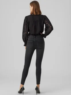 VMSOPHIA Hög Midja Slim Fit Jeans