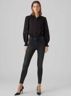 VMSOPHIA Hög Midja Slim Fit Jeans