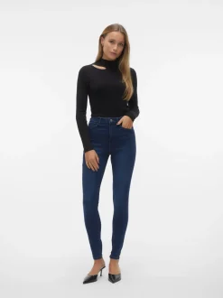 VMSOPHIA Hög Midja Slim Fit Jeans