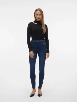 VMSOPHIA Hög Midja Slim Fit Jeans
