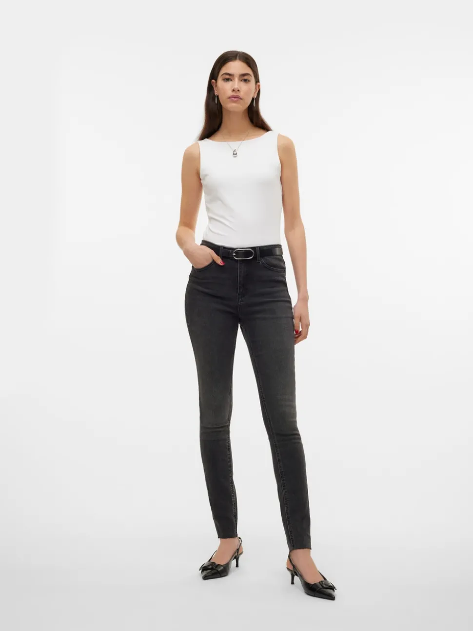 VMSOPHIA Hög Midja Slim Fit Jeans