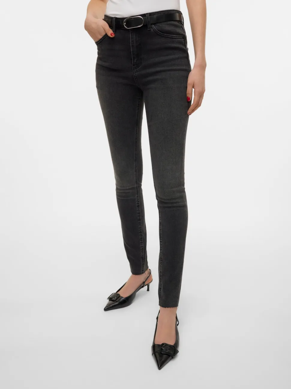 VMSOPHIA Hög Midja Slim Fit Jeans