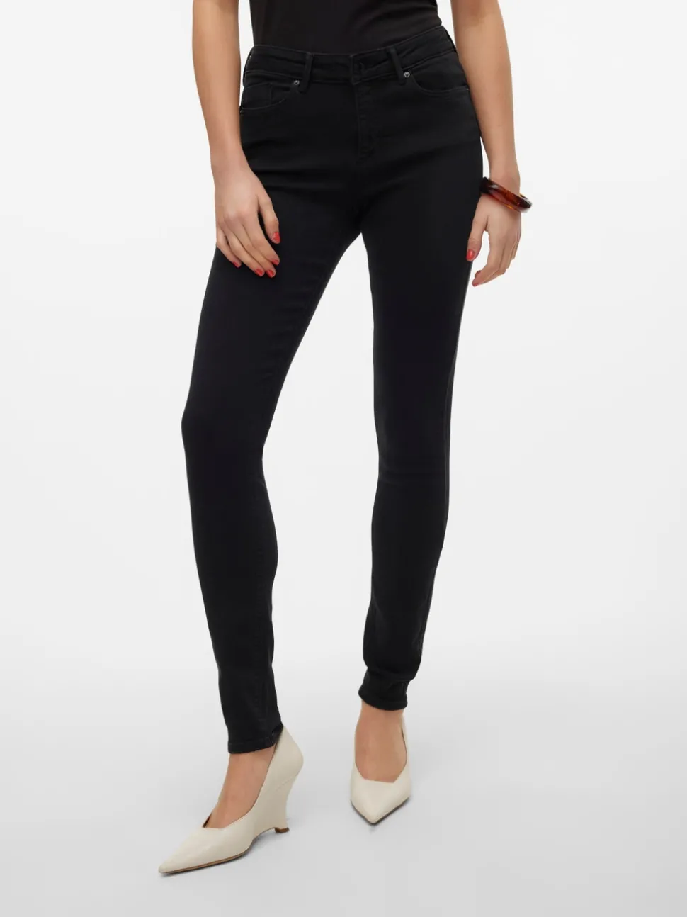 VMTANYA Medelhög Midja Skinny Fit Jeans