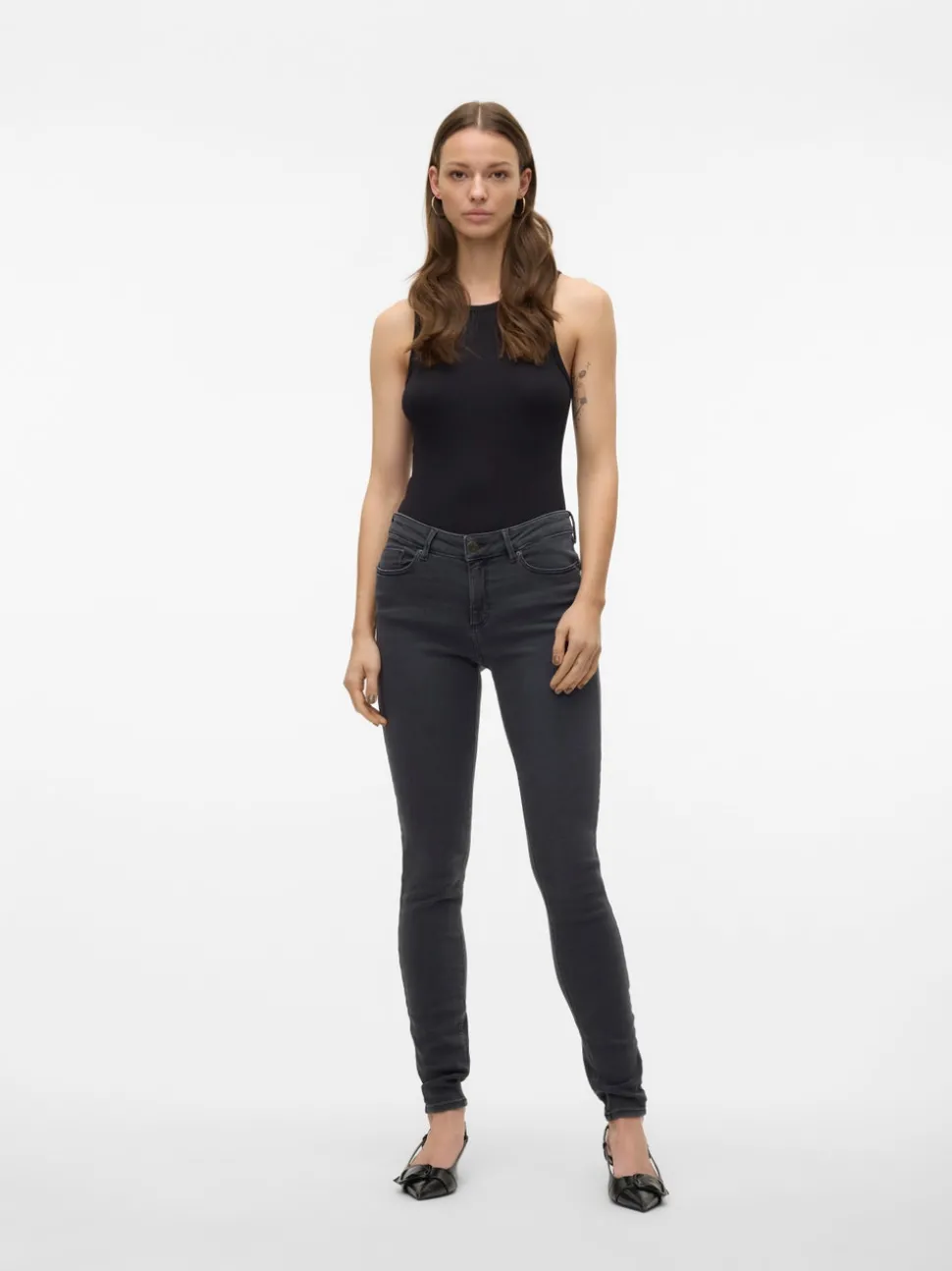 VMTANYA Medelhög Midja Skinny Fit Jeans