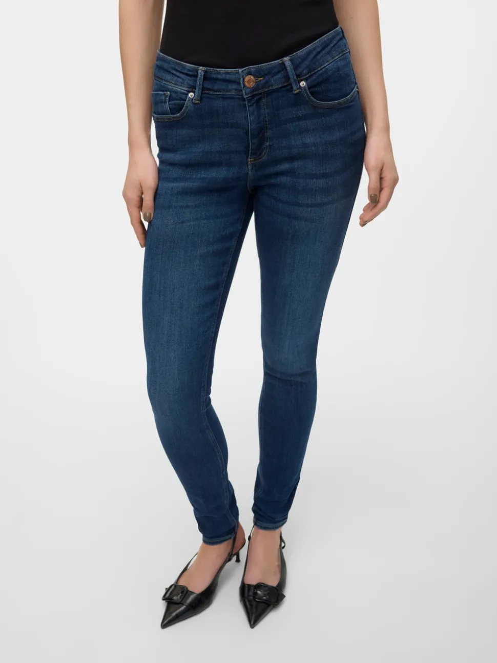 VMTANYA Medelhög Midja Skinny Fit Jeans