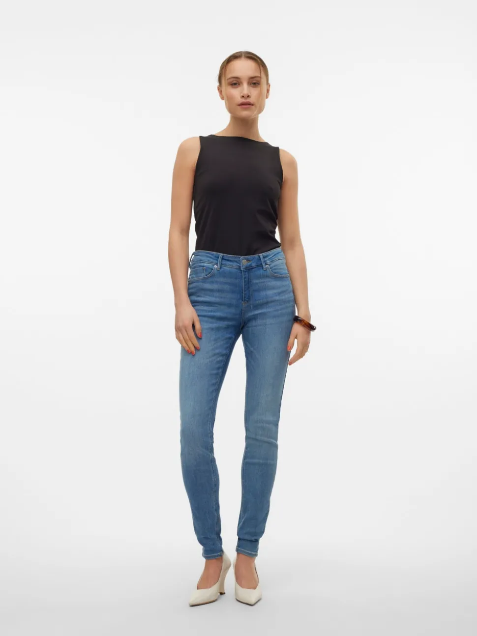 VMTANYA Medelhög Midja Skinny Fit Jeans
