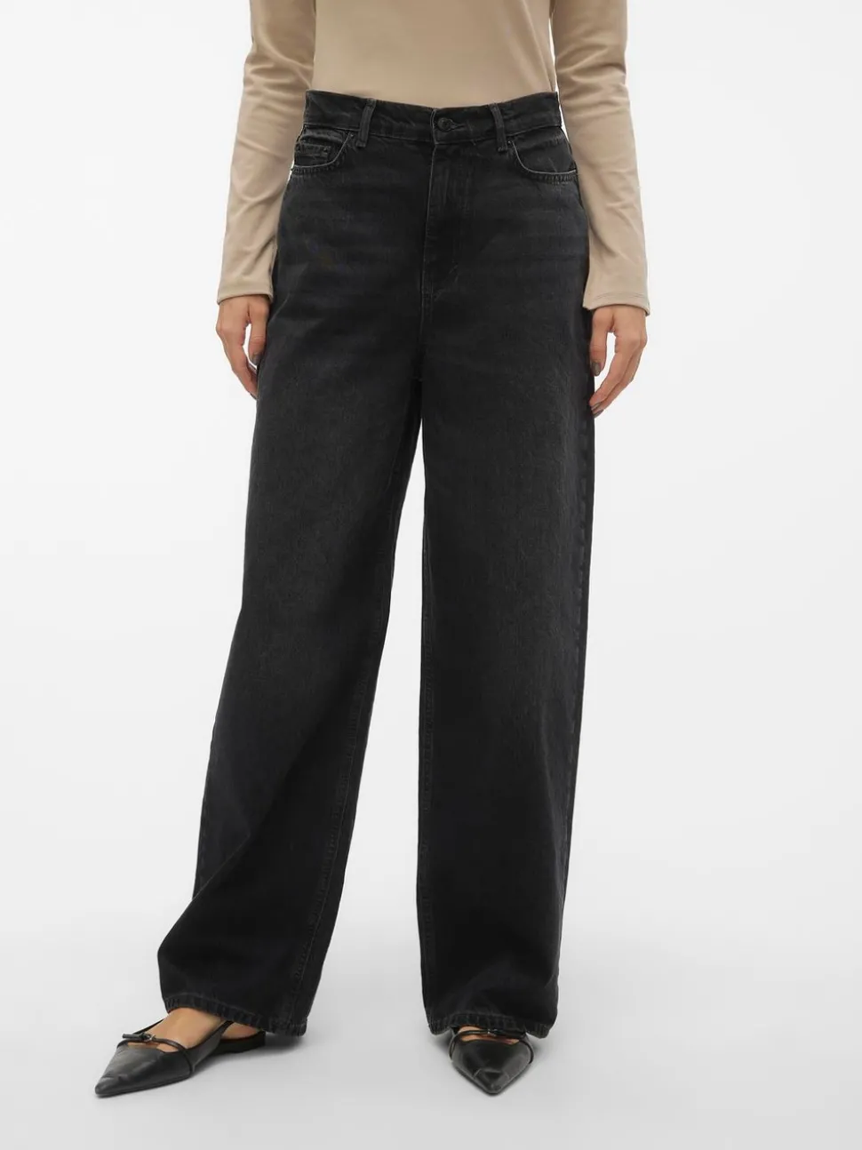 VMTAYLOR Medelhög Midja Baggy Fit Jeans