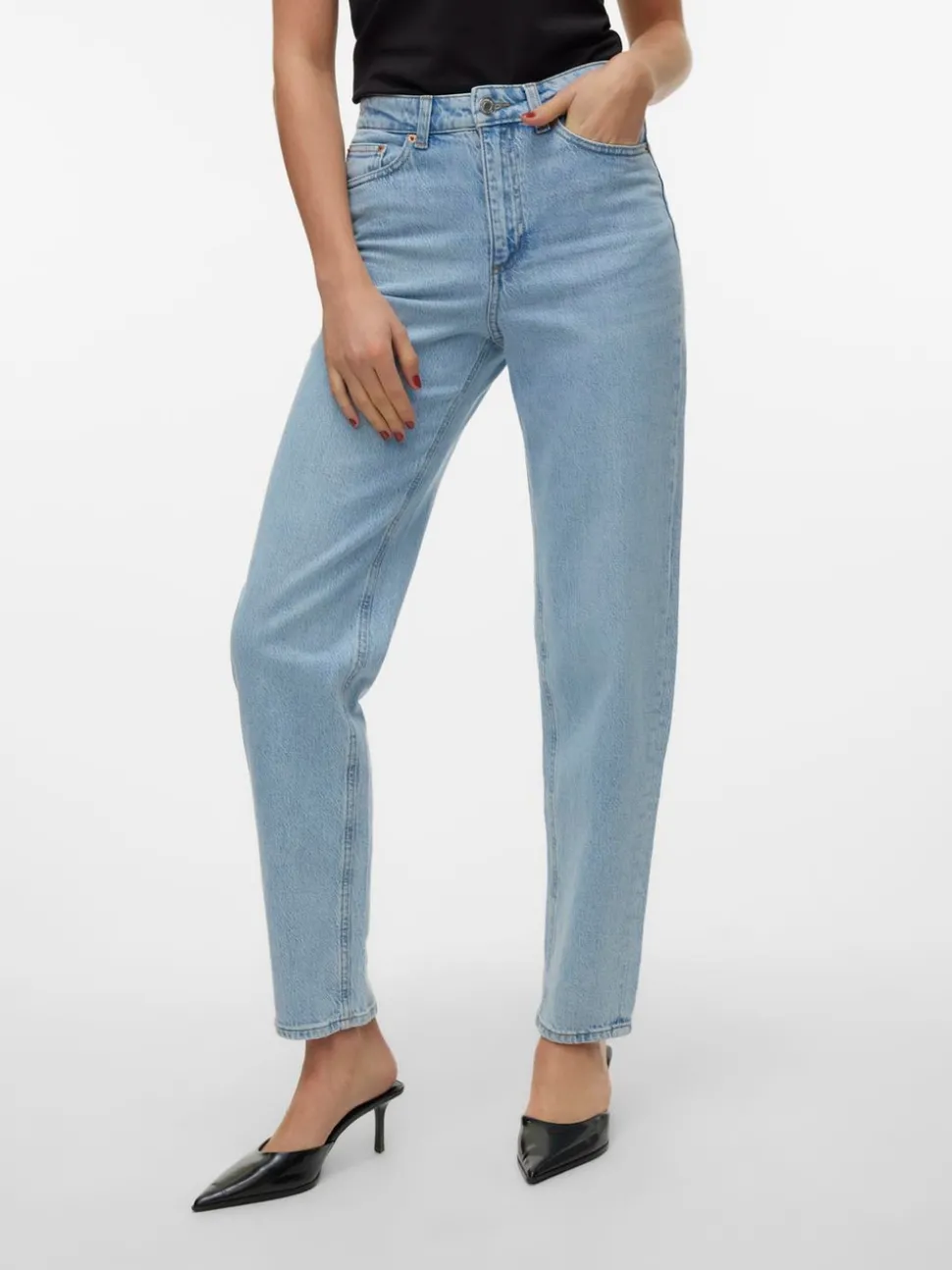 VMTESSA Hög Midja Mom Fit Jeans