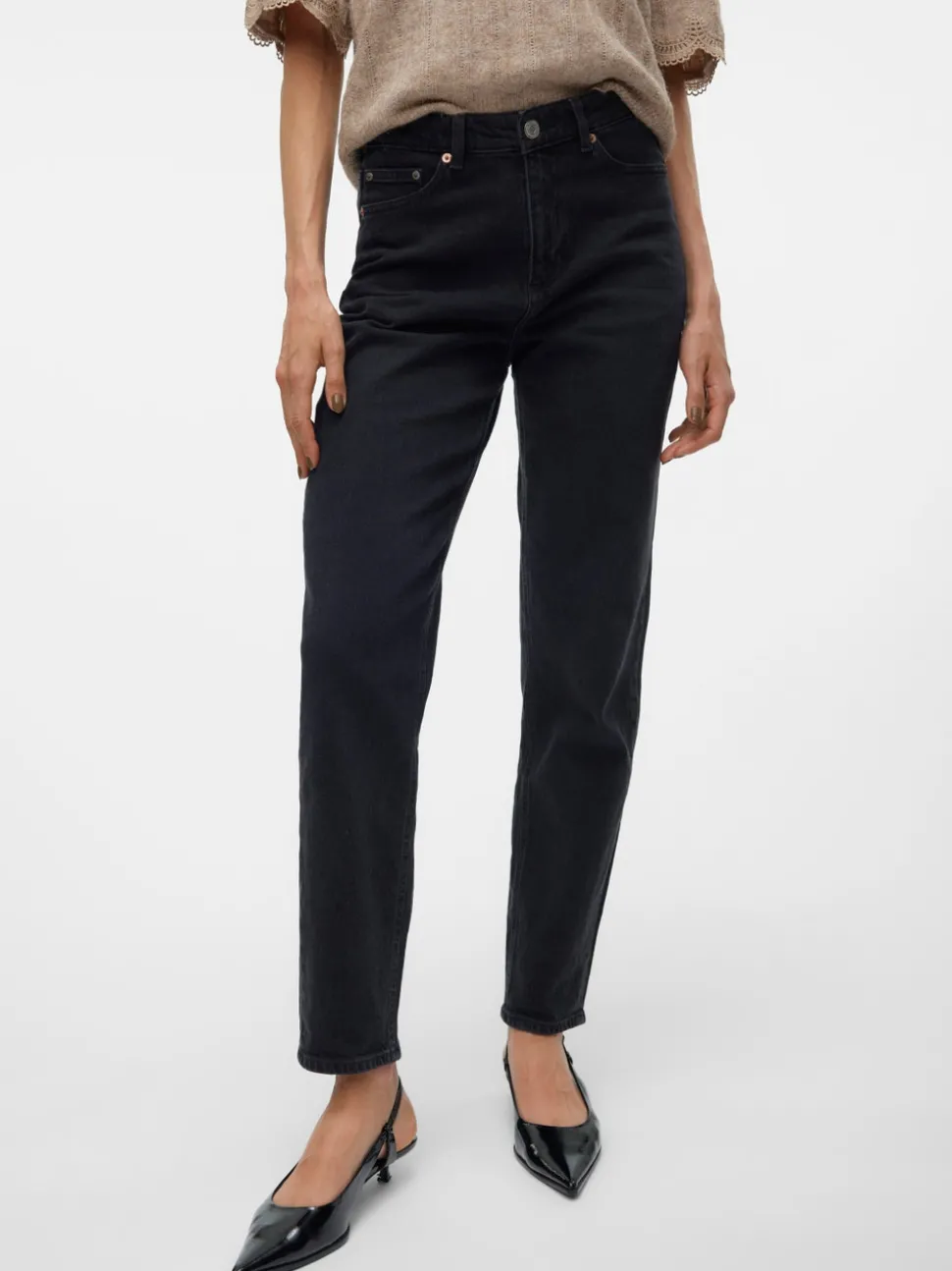 VMTESSA Hög Midja Mom Fit Jeans