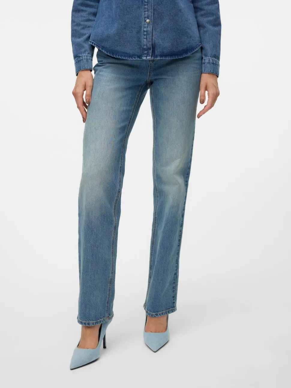 VMTESSA Hög Midja Rak Passform Jeans