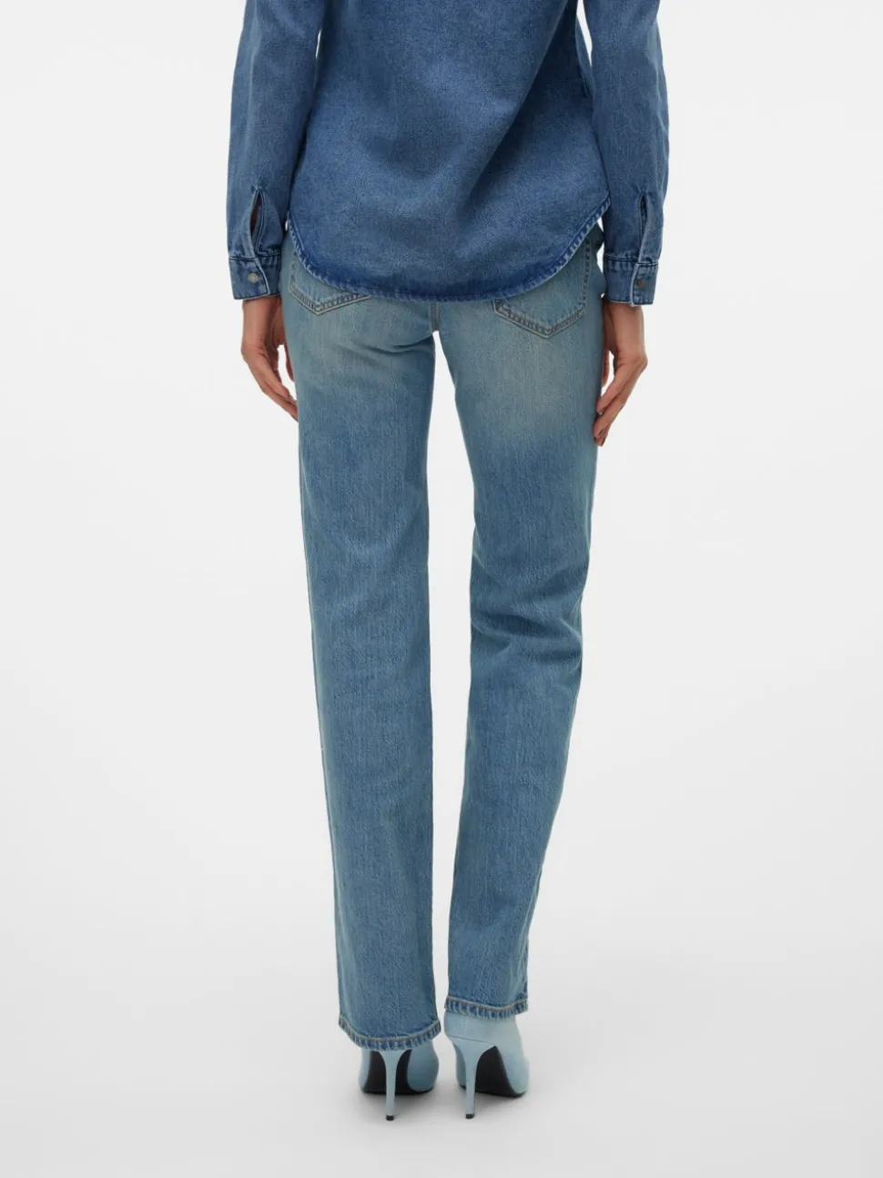 VMTESSA Hög Midja Rak Passform Jeans