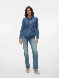 VMTESSA Hög Midja Rak Passform Jeans
