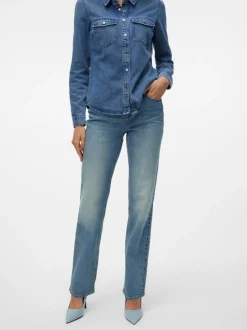 VMTESSA Hög Midja Rak Passform Jeans
