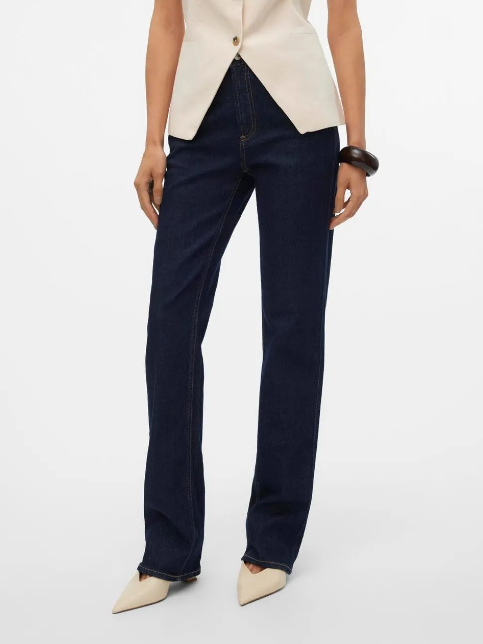 VMTESSA Hög Midja Rak Passform Jeans