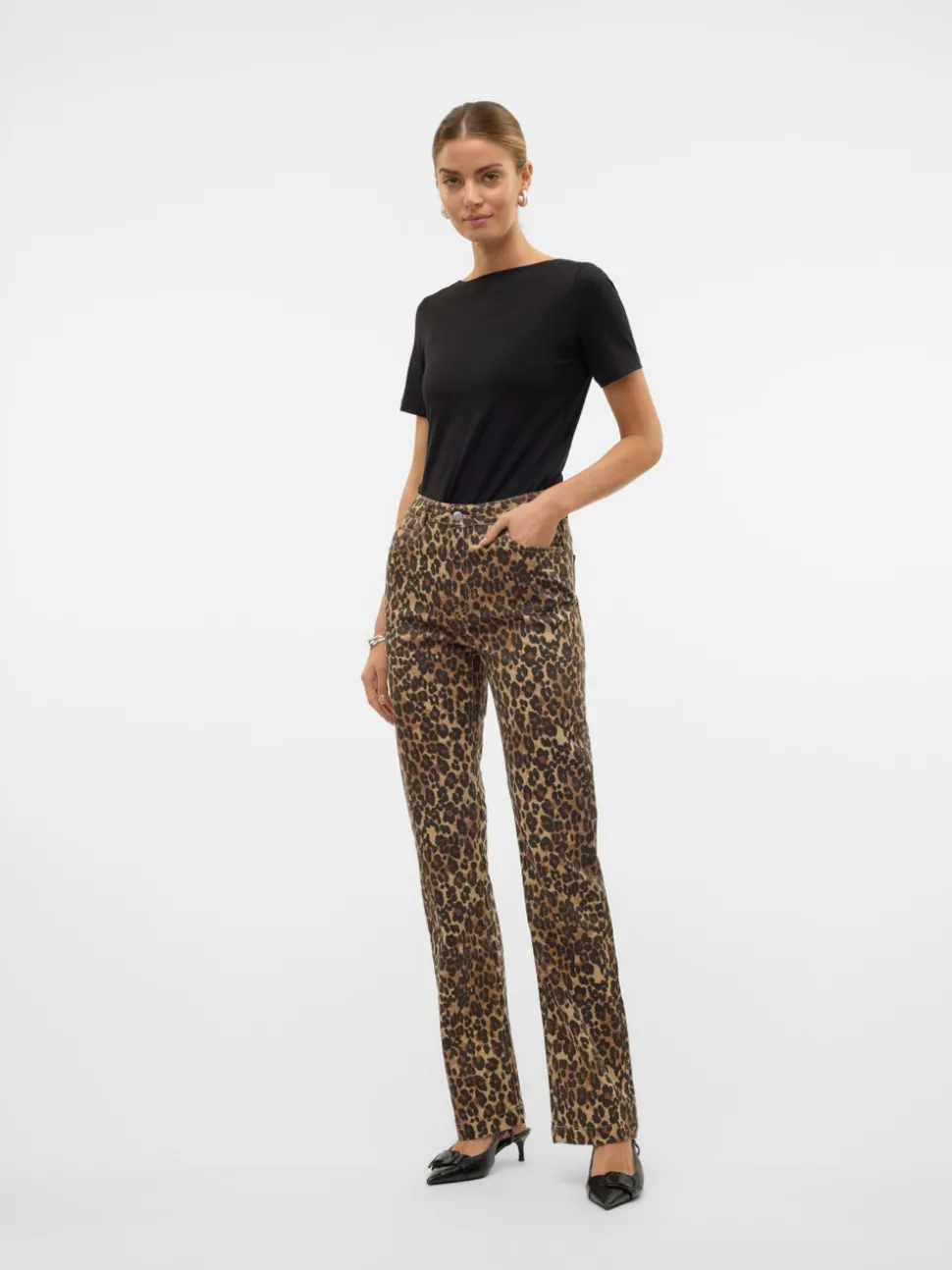 VMTESSA Hög Midja Rak Passform Jeans