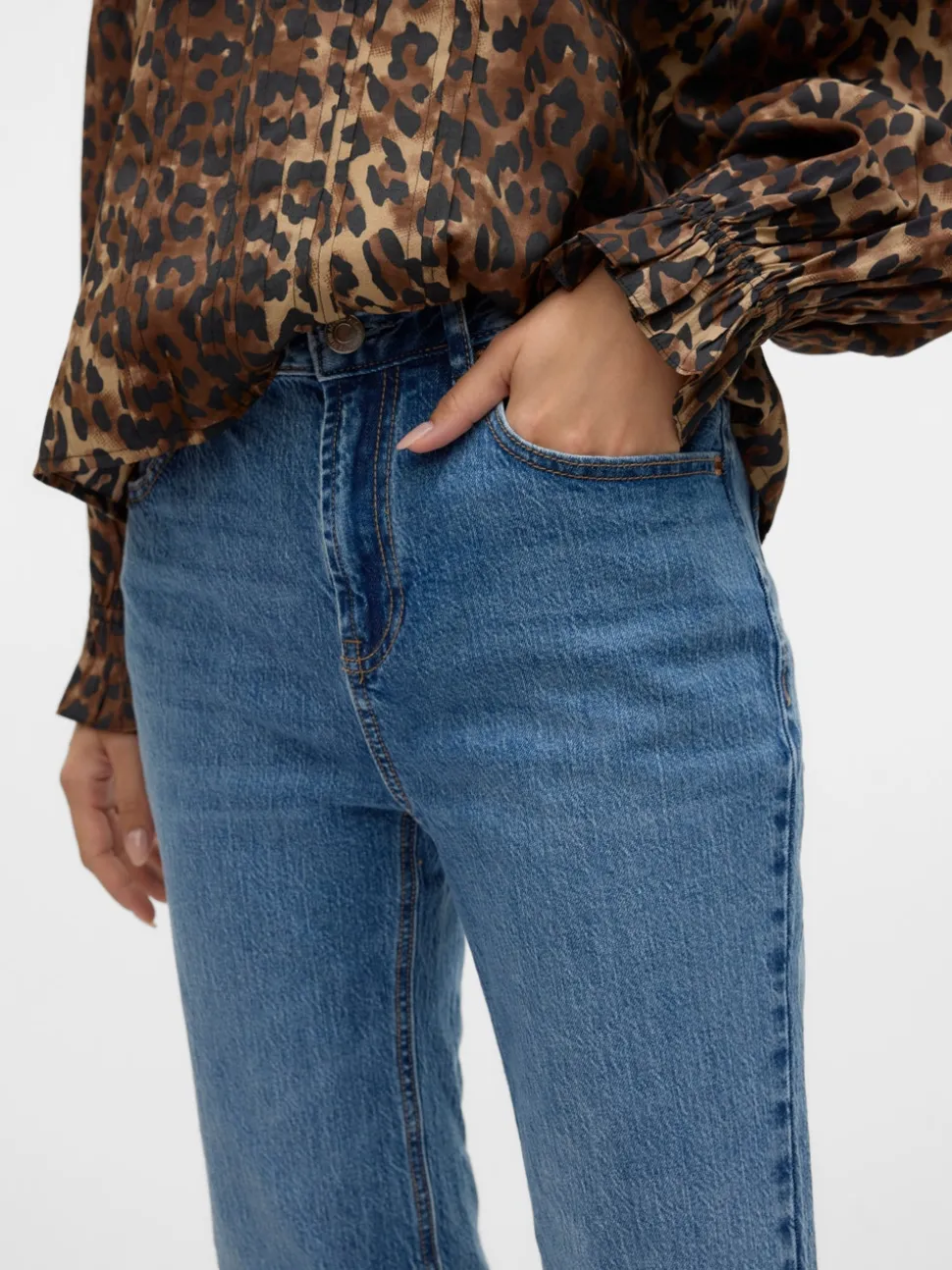 VMTESSA Hög Midja Rak Passform Jeans