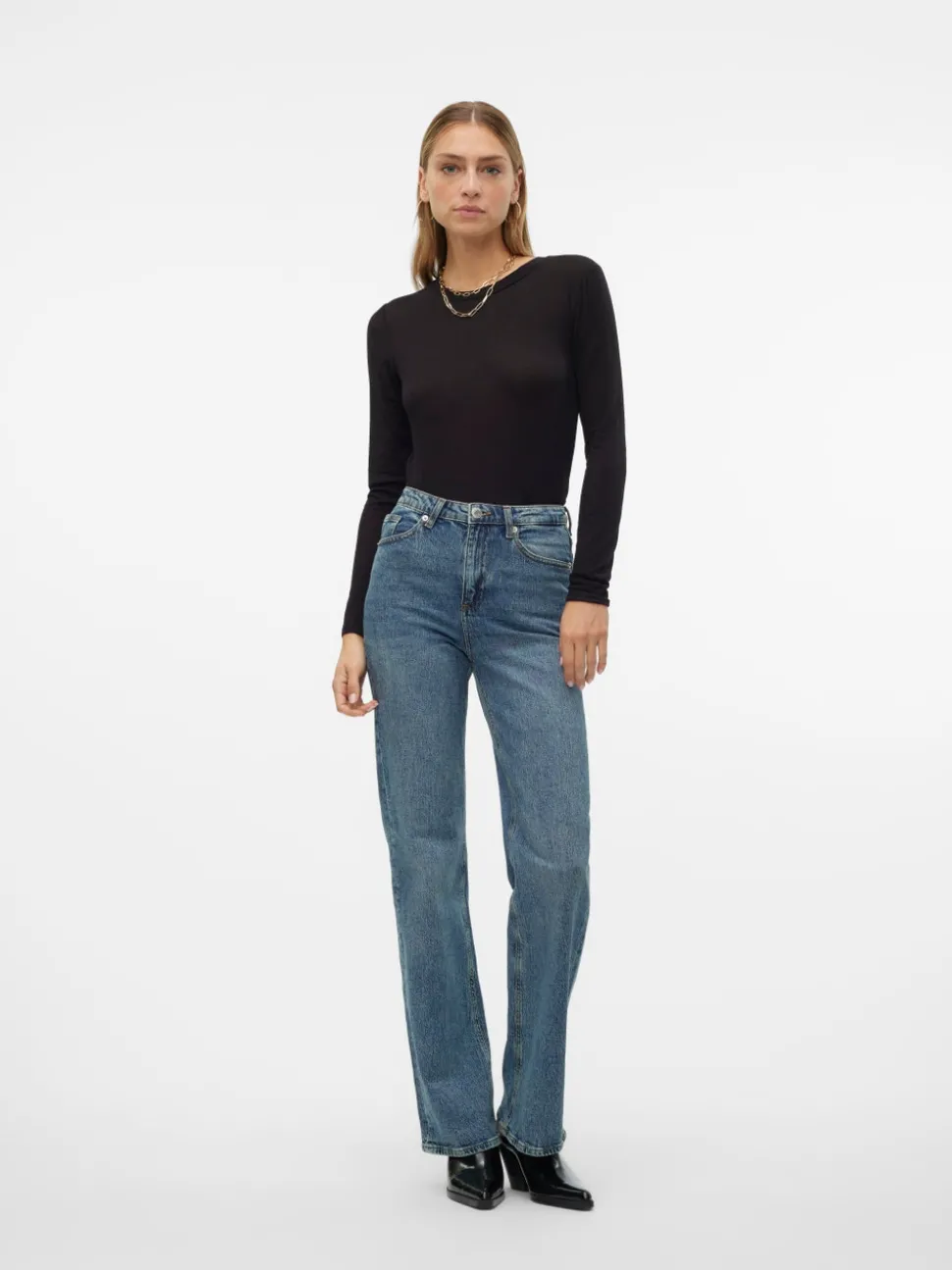 VMTESSA Hög Midja Vid Passform Jeans
