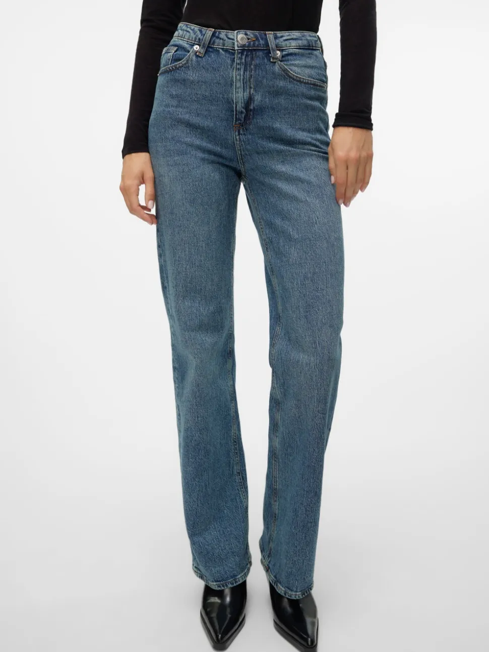 VMTESSA Hög Midja Vid Passform Jeans