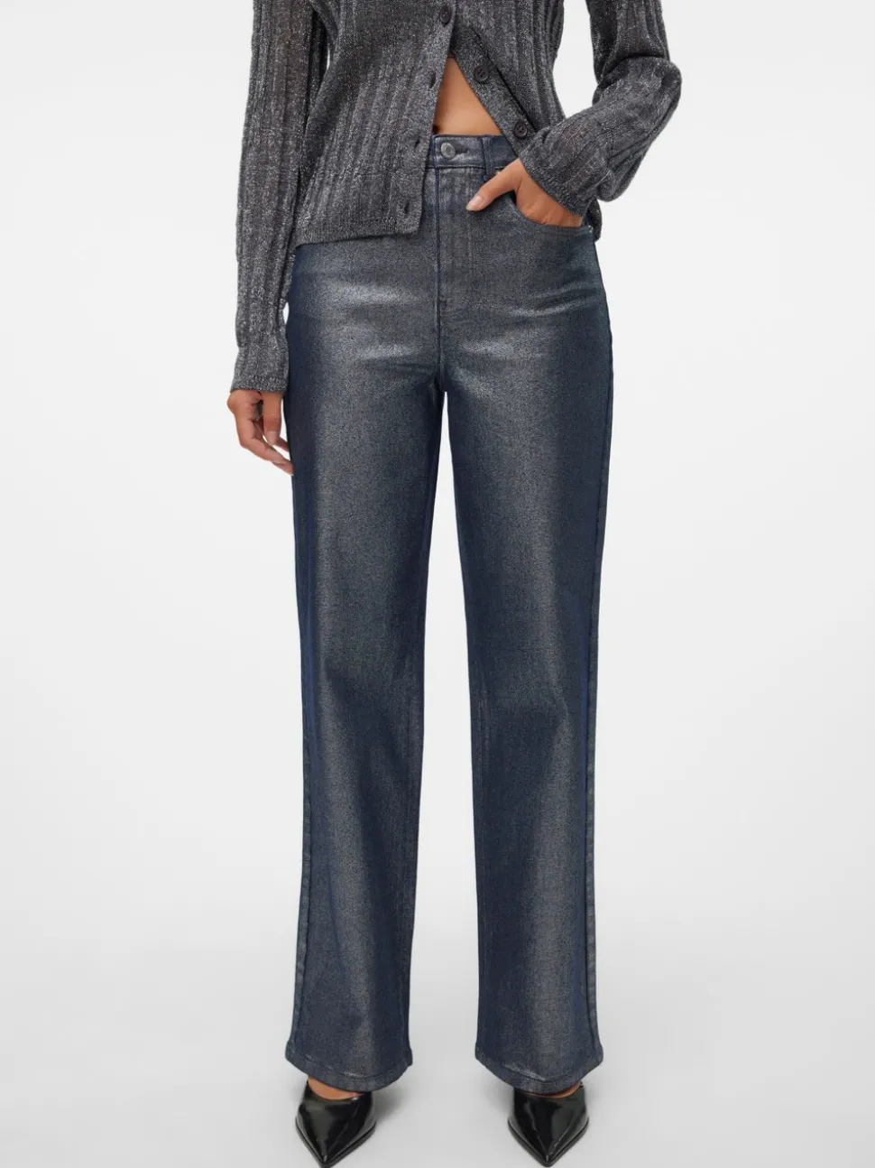 VMTESSA Hög Midja Vid Passform Jeans