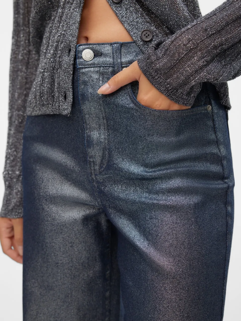 VMTESSA Hög Midja Vid Passform Jeans
