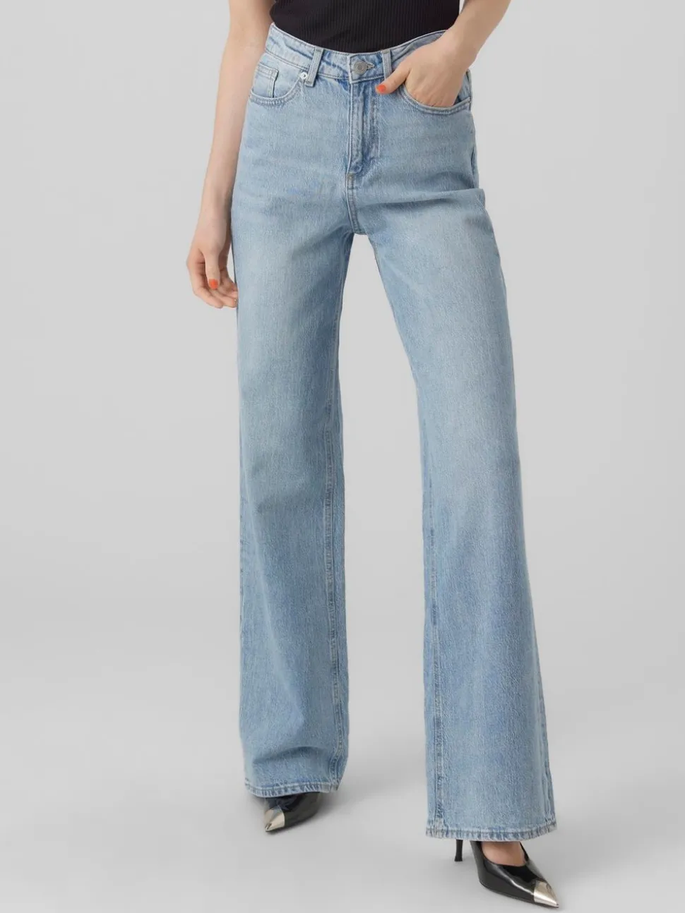 VMTESSA Hög Midja Vid Passform Jeans