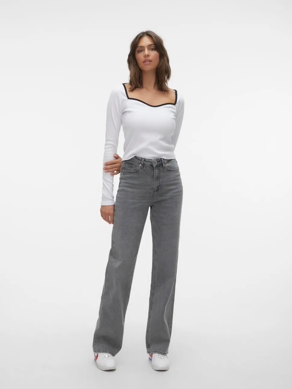 VMTESSA Hög Midja Vid Passform Jeans