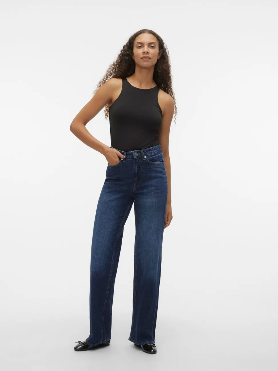 VMTESSA Hög Midja Vid Passform Jeans