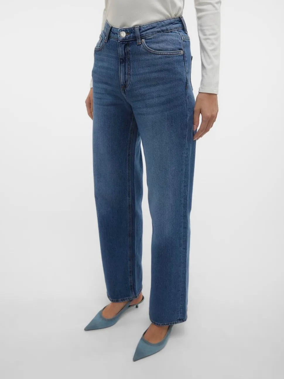 VMTESSA Hög Midja Vid Passform Jeans