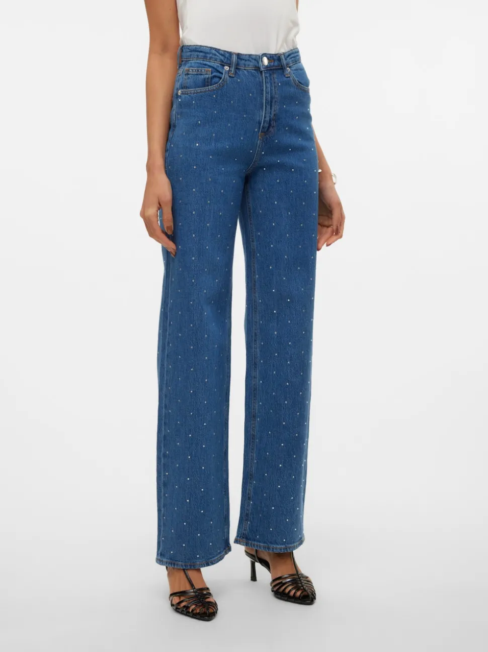VMTESSA Hög Midja Vid Passform Jeans