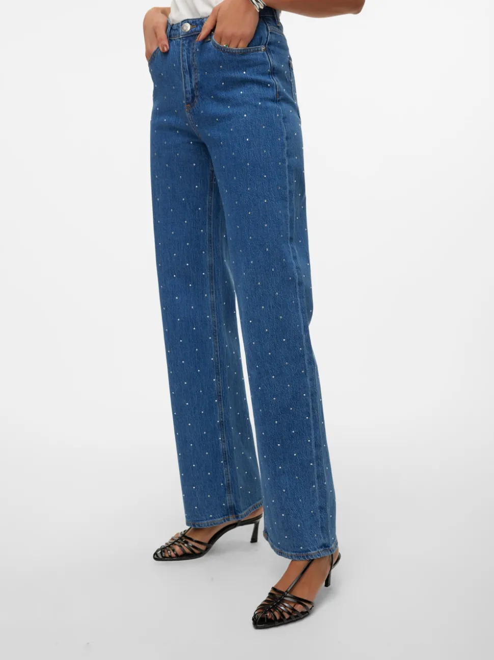 VMTESSA Hög Midja Vid Passform Jeans