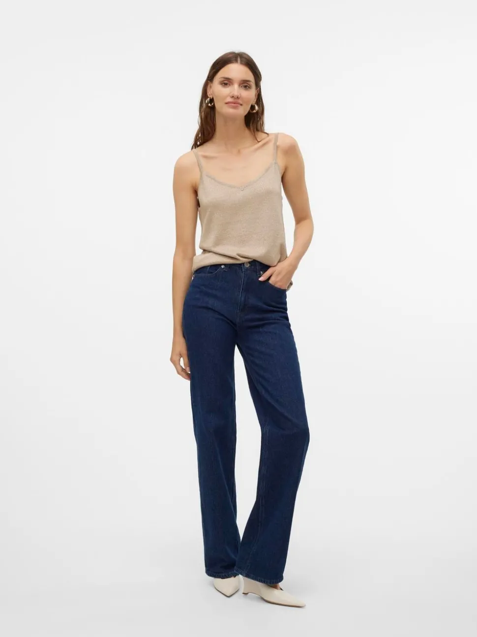 VMTESSA Hög Midja Vid Passform Jeans