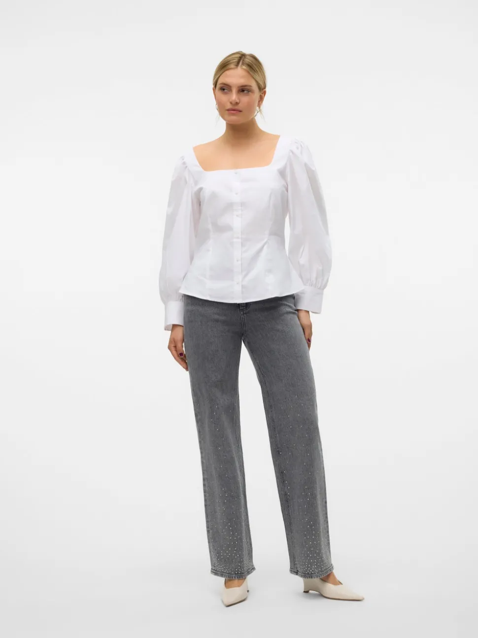 VMTESSA Hög Midja Vida Ben Jeans